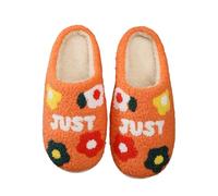 Générique Charentaises Femme Chaussons d'hiver doux pour femmes modèles fleuris usage intérieur et extérieur chaussures maison souples et confortables (Orange, 43)