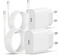 Générique Chargeur USB-C 20W avec 2 Câbles USB-C 60W (2m), Adaptateur Secteur Charge Rapide PD 3.0, Compatible avec MacBook, iPhone 15/14/13/12 Pro Max, iPad et Samsung Galaxy