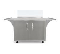 Générique Chariot à Crêpes Ambulant INOX - Multi-Usage - Vitrine Verre - Rangement - 4 Roues - Professionnel