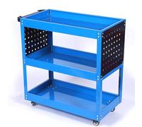 Générique Chariot à Outils de mécanicien Roulant à 3 Niveaux, Chariot Utilitaire en métal Robuste avec Crochets pour Panneaux perforés, pour Garage/entrepôt/Atelier de réparation