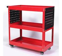 Générique Chariot à Outils de mécanicien Roulant à 3 Niveaux, Chariot Utilitaire en métal Robuste avec Crochets pour Panneaux perforés, pour Garage/entrepôt/Atelier de réparation