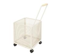 Générique Chariot de Courses Multifonctionnel et Pratique, avec Roues à 360°, Panier de Rangement à roulettes pour Le Linge, Les Articles Ménagers et Les Course, Blanc