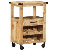 Générique Chariot de Cuisine 55x40x80 cm Bois Massif manguier Brut,Dessertes,18.3KG-4019632