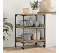 Générique Chariot de Cuisine Chêne Artisanal 60 x 41 x 80,5 cm,Meubles,Chariots & îlots,Marron,14.24 KG,883030
