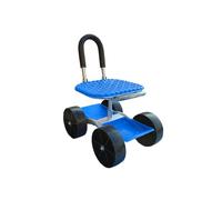 Générique Chariot De Jardin Roulant avec Siège, Dossier Pliable, Rangement en Plastique avec Banc Et Plateau À Outils Intérieur