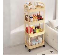 Générique Chariot de Rangement à roulettes, Chariot de Cuisine à 4 Niveaux, Étagères en Plastique avec poignée, étagère de Rangement pour Cuisine, Salle de Bain, Bureau, goûter, cosmétiques (Yellow)