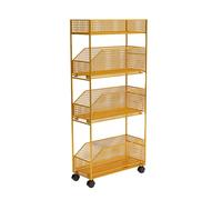 Générique Chariot De Rangement Étroit À 4 Niveaux, Étagère De Rangement Gap avec Tiroirs Coulissants, Chariot De Rangement À roulettes for Salle De Bain Et Buanderie(Gold,50x22x95cm)