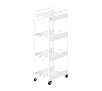 Générique Chariot De Rangement Fin, Étagère De Rangement en Acier Au Carbone, Chariot De Rangement Ouvert avec roulettes, Largeur Réglable, for Salle De Bain, Buanderie(16.5-25x40x87cm)