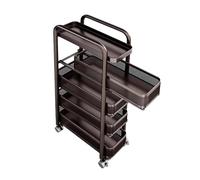 Générique Chariot De Rangement Mince À 3/4/5 Niveaux,étagère De Rangement avec Tiroirs, Organisateur De Salle De Bains, Chariot Roulant for Le Linge, Les Endroits Étroits(Black,5 tiers-17x40x107cm)