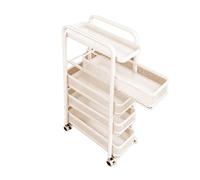 Générique Chariot De Rangement Mince, Étagère De Rangement avec Tiroirs, Chariot Roulant for Organisateur De Salle De Bain À 3/4/5 Niveaux,Rail Coulissant D'amortissement(Color 1,5 tiers-21x40x107cm)