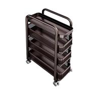 Générique Chariot De Rangement Mince, Étagère De Rangement avec Tiroirs, Chariot Roulant for Organisateur De Salle De Bain À 3/4/5 Niveaux,Rail Coulissant D'amortissement(Black,4 tiers-21x40x90cm)
