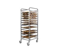 Générique Chariot Pâtissier INOX 15 Niveaux - Échelle Pâtissière Professionnelle 60 x 40 cm - Roues Pivotantes avec Freins - Design Rétractable pour Boulangers et Traiteurs