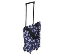 Générique Chariot pliable pour courses en plastique bleu, chariot d'achat grimpant avec cadre renforcé, conçu pour rangement compact et aventures extérieures