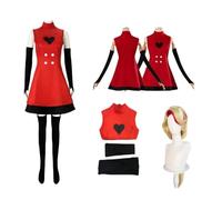 Générique Charlie Ghost corpse Hotel cosplay avec perruque costumes pour femmes personnages robes pour adultes costumes complets costumes de carnaval (red, L)