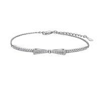 Générique Charm Fashion Knot Tennis Bracelet For With Cubic Zirconia Plated Adjustable Elegant Bracelet For Women Mamie Perles Perles Anneaux (Silver, One Size)