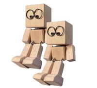 Générique Charmante Petite Figurine en Bois Qui se Balance, Décoration De Bureau,Amusante Secoue Les Pieds,Figurine Amusante en Bois pour Voiture, Bureau, Salon, Vitrine et Chambre à Coucher (2pc)