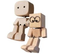 Générique Charmante Petite Figurine en Bois Qui se Balance, Décoration De Bureau,Amusante Secoue Les Pieds,Figurine Amusante en Bois pour Voiture, Bureau, Salon, Vitrine et Chambre à Coucher (2pc)