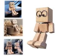 Générique Charmante Petite Figurine en Bois Qui Se Balance, Décoration De Tableau De Bord De Voiture, Shaking Wooden Man Figurine pour Voiture, Bureau, Salon, Vitrine Et Chambre à Coucher (Style B)