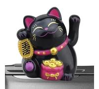 Générique Chat agitant Maneki Neko - 4,5 x 4,5 x 5,5 cm, Chat agitant Chinois fengshuii, à énergie Solaire avec Bras Mobile | Décoration de Chambre vive et Charmante à l'aide d'accessoires