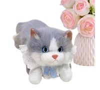 Générique Chat en Peluche - avec Un Dispositif Sonore - Jouet en Peluche Doux De Chat Et | pour Les et Les Adultes Anniversaire Halloween Chambre Noël Fête Voyage Canapé Appartement