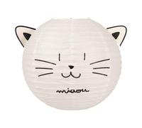 Générique Chat Suspension Boule Japonaise - Ø 35 cm - Papier - Blanc et Noir