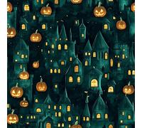 Générique Château D'Halloween Papier Peint Épaissir Mat Auto Adhésif 44x1000 cm Citrouille Magie Meubles Autocollants Amovible Comptoir Contact Papier Stickers Muraux pour Bains Salon Chambre