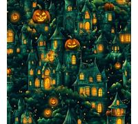 Générique Château D'Halloween Papier Peint Épaissir Mat Auto Adhésif 44x200 cm Citrouille Magie Meubles Autocollants Amovible Comptoir Contact Papier Stickers Muraux pour Bains Salon Chambre
