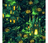 Générique Château D'Halloween Papier Peint Épaissir Mat Auto Adhésif 44x600 cm Citrouille Magie Meubles Autocollants Amovible Comptoir Contact Papier Stickers Muraux pour Bains Salon Chambre