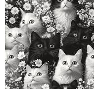 Générique Chaton Daisy Papier Peint Épaissir Mat Auto Adhésif 44x200 cm Animaux Peints Meubles Autocollants Amovible Comptoir Contact Papier Stickers Muraux pour Bains Salon Chambre