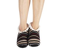 Générique Chaud Enfant Fille Noir pour femmes Chaussettes de ménage intérieures chaudes en peluche Noir Opaque Plat (Coffee, One Size)