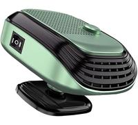 Générique Chauffage électrique Portable pour Voiture, 12/24V 150W, Chauffage D'appoint Chauffage et Refroidissement, Ventilateur Base Rotative à 360 degrés in Allume Cigare (Vert-12V)