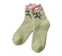 Générique Chaussette Chausson Cocooning Femme De Noel Personnalisé Chaussettes Paillettes Fourrées Chaude Hiver Antidérapantes À Moumoute Paillette Robe Chambre Polaire 1-Vert