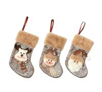 Générique Chaussette de Noël, Lot de 3 Bas de Noël Décoration, Chaussettes Noel a Suspendre avec Père Noël Renne Bonhomme de Neige Xmas Stockings pour Cheminée Sapin Escaliers (Style : C)