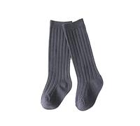 Générique Chaussette Fille Hiver,Chaussette Chaude Enfant,Bébé Nourrissons Tout-petits Filles Middle Chaussettes 1 Pack Arc Côtelé Bas Longs Chaussettes À Volants Jambières D'école