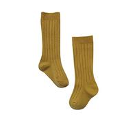 Générique Chaussette Fille Hiver,Chaussette Chaude Enfant,Bébé Nourrissons Tout-petits Filles Middle Chaussettes 1 Pack Arc Côtelé Bas Longs Chaussettes À Volants Jambières D'école