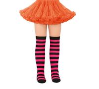 Générique Chaussette Fille Hiver,Chaussette Chaude Enfant,Chaussettes hautes pour femmes,bas rayés,doux,extensibles,confortables,respirantes,à la mode,longues,pour un usage quotidien