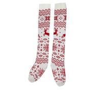 Générique Chaussette Flocon De Neige Noel Socquette Noel Chaussettes Femme Hautes Mi Cuisses Hiver Chaudes En Laine Tricot Antiderapantes Interieur