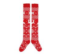 Générique Chaussette Flocon De Neige Noel Socquette Noel Chaussettes Femme Hautes Mi Cuisses Hiver Chaudes En Laine Tricot Antiderapantes Interieur