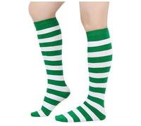 Générique Chaussette Haute de Noel Femme 1 Paire Chaussettes Lutin Collant Rayé Rouge et Blanc Bas Hautes Noel Femme Montante Jeux de Rôle, Réunions de Famille, Célébrations