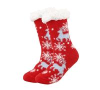 Générique Chaussette Pantoufle Femme Chaude Chaussettes a Paillettes Chaussons De Noel Cadeaux Homme Chausson Antidérapante Nuit Paillette Moumoute Hiver Polaire Rouge