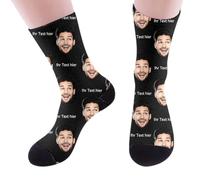 Générique Chaussette Personnalisé Photo, Chaussette Noel Fantaisie avec Visage - Cadeaux Personnalisés Drôles Rigolotes pour Femme Homme Amour Famille, Cadeau Pour Noël