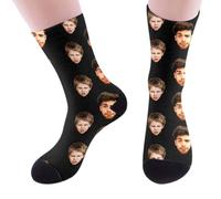 Générique Chaussette Personnalisé Photo, Chaussette Noel Fantaisie avec Visage - Cadeaux Personnalisés Drôles Rigolotes pour Femme Homme Amour Famille, Cadeau Pour Noël