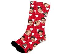 Générique Chaussette personnalisée pour la Saint-Valentin avec impression de visage,1 à 10 paires ensemble de chaussettes couple avec photo, chaussettes parfaites pour petit ami et petite amie
