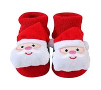 Générique Chaussettes à Motifs de NoëL,Unisexes pour GarçOns et Filles,FabriquéEs dans Un Tissu éPais et Doux,AdaptéEs à Un Usage IntéRieur et ExtéRieur Tout Au Long de L'Automne(Red,One Size)