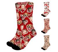 Générique Chaussettes à visage personnalisées pour couples, Cadeaux photo sur mesure pour la Saint-Valentin, les animaux ou la famille