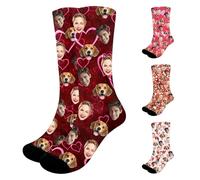 Générique Chaussettes à visage personnalisées pour couples, Cadeaux photo sur mesure pour la Saint-Valentin, les animaux ou la famille
