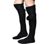 Générique Chaussettes Chausson Chaussette Antidérapante Noël Cadeau Homme Noel Femme Polaire Haute Chaussons Hiver Pantoufle De Antidérapantes a Paillettes Fourree A-Le noir