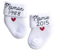 Générique chaussettes de bébé pour annonce de grossesse à la famille - thème maman, mamie, papi, papy, tonton, tata