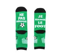 Générique Chaussettes de Football Humoristiques, Message 'Ne Pas Déranger, Je Regarde le Foot', Vert et Noir. Taille unique.