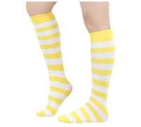 Générique Chaussettes de Noël à Rayures, Chaussette Haute Noel D'hiver Douces à Rayures Chaussettes Lutin Collant Rayé Rouge Blanc Costume de Noël Vacances Cosplay Cadeau D'anniversaire
